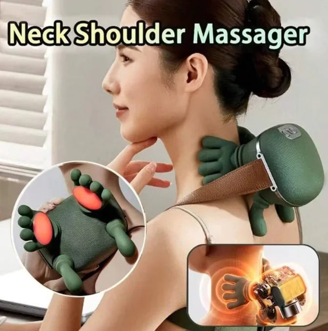Rechargeable Lithium Battery Neck & Shoulder Massager with Heat Electric