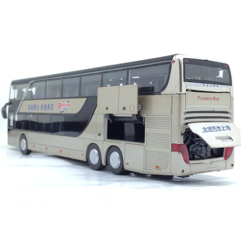 1:32 Scale Alloy Double Decker Bus Toy Model Sightseeing Sound Light