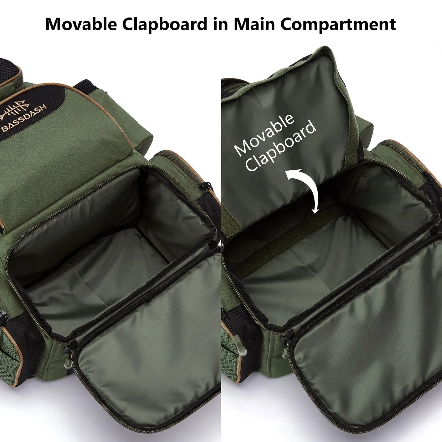 Bassdash Fishing Bag Tackle Backpack Lightweight Tactical Tackle Box Multifunctional-EXPROTAS