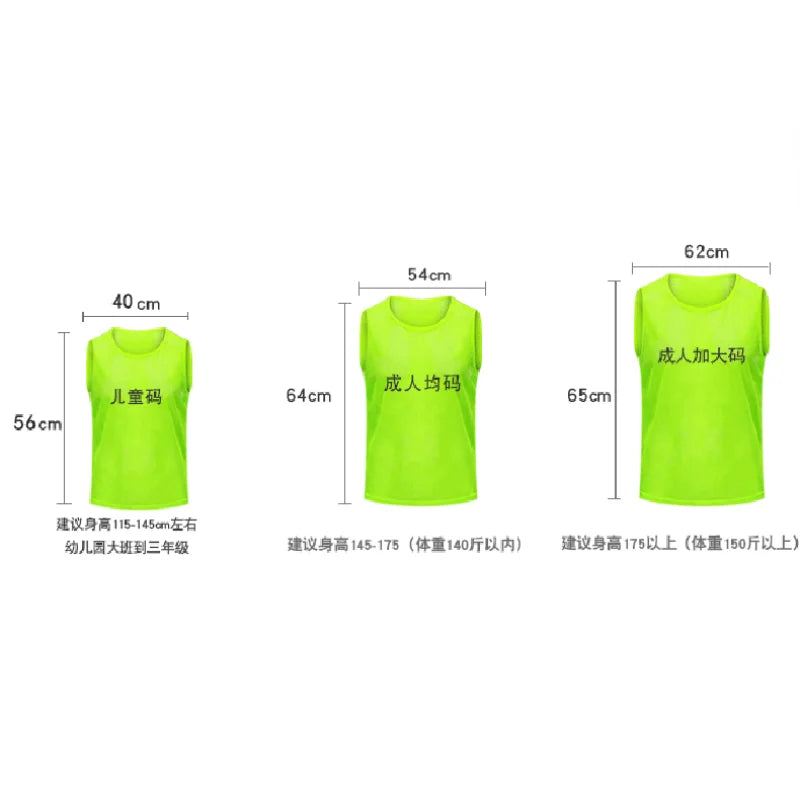 12PCS Soccer Training Vests Kids Breathable Mesh Practice Sports Team Jerseys