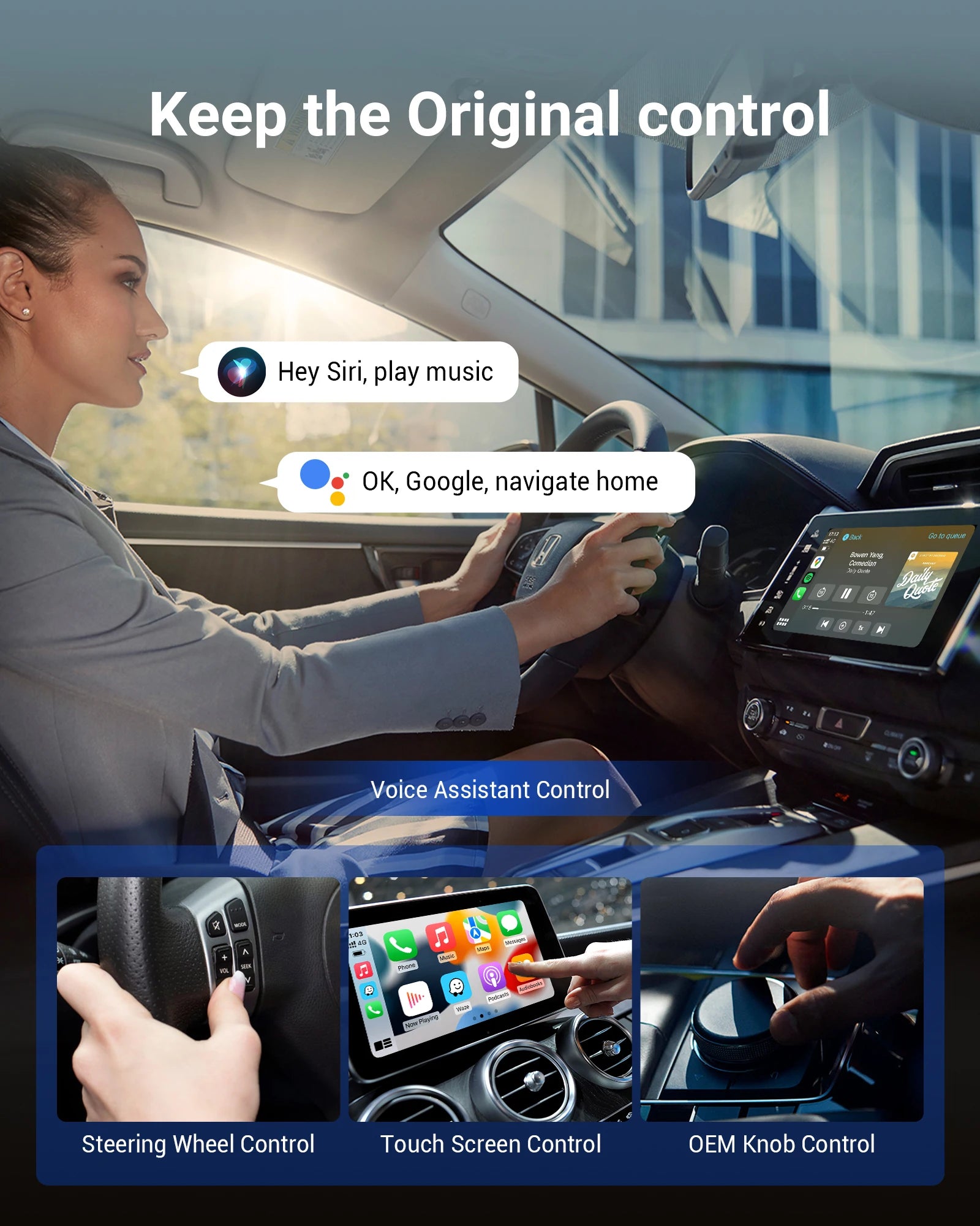 Ottocast Play2video Pro CarPlay TV Box Wireless Car Play Android Auto Car Intelligent Systems for Youtube Netflix Spotify-EXPROTAS