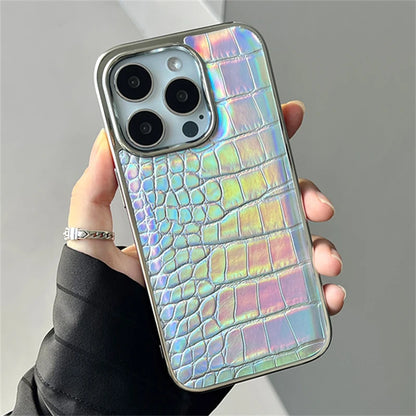 Colourful Crocodile Leather Case for iPhone 11-17 Air Pro Max Plus Shockproof
