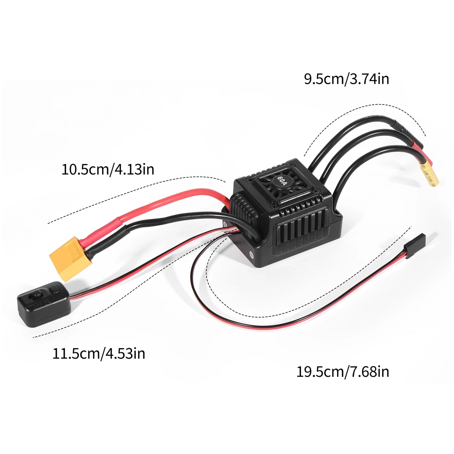 60A Brushless Motor ESC for 1/10 RC Car Drift Racing Waterproof Electric