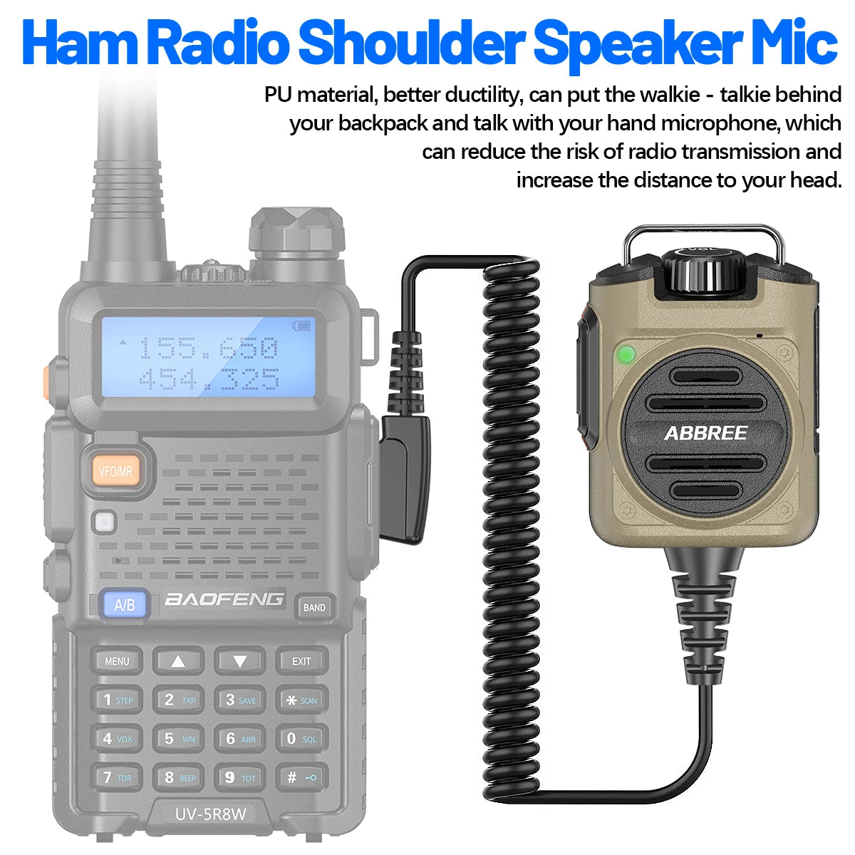 Microphone Speaker for Baofeng UV-5R Handheld Radio Walkie Talkie