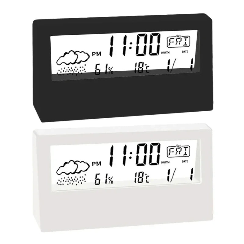 Digital Temperature Clock LED Display Weather Humidity Alarm Desktop