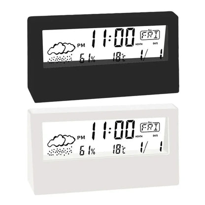 Digital Temperature Clock LED Display Weather Humidity Alarm Desktop