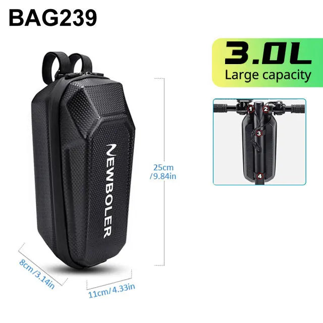NEWBOLER Electric Scooter Front Handlebar Bag Waterproof EVA USB Port 3L/5L - EXPROTAS