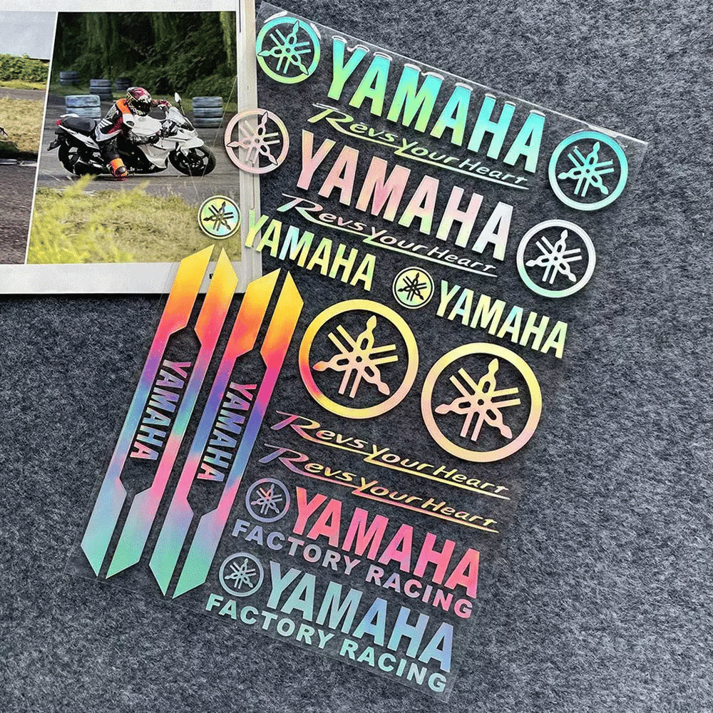 For Yamaha Motorcycle Bike Reflective Letter Stickers Racing Decals