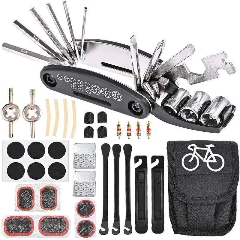 Multi Bike Pump Bicycle Repair Tyre Patch Portable Accessories Cycling