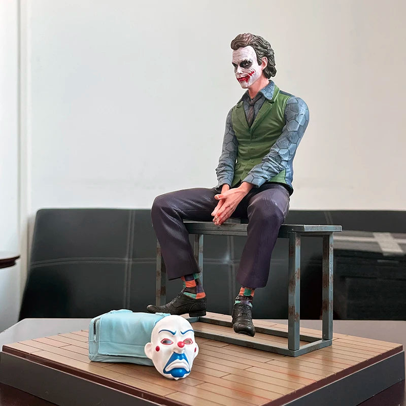 Anime Harley Quinn Joker Heath Ledger Clown Figure Joker Figure Read Book Sitting Posture Action Model Toy Helloween Gifts-EXPROTAS