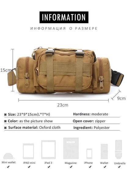 Outdoor Tactical Pack Waist Bag Camping Hiking Pouch Chest Bag Large
