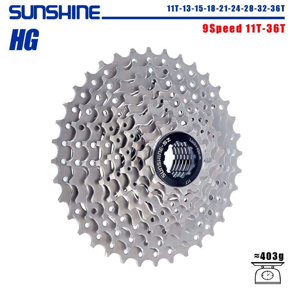 SUNSHINE 8-12 Speed Bicycle Cassette Freewheel HG Sprocket 32-52T for Shimano SRAM Flywheel