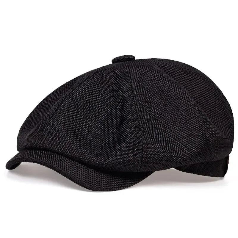 Tweed Peaky Blinders Hat Adjustable Newsboy Cap Herringbone Wool Flat