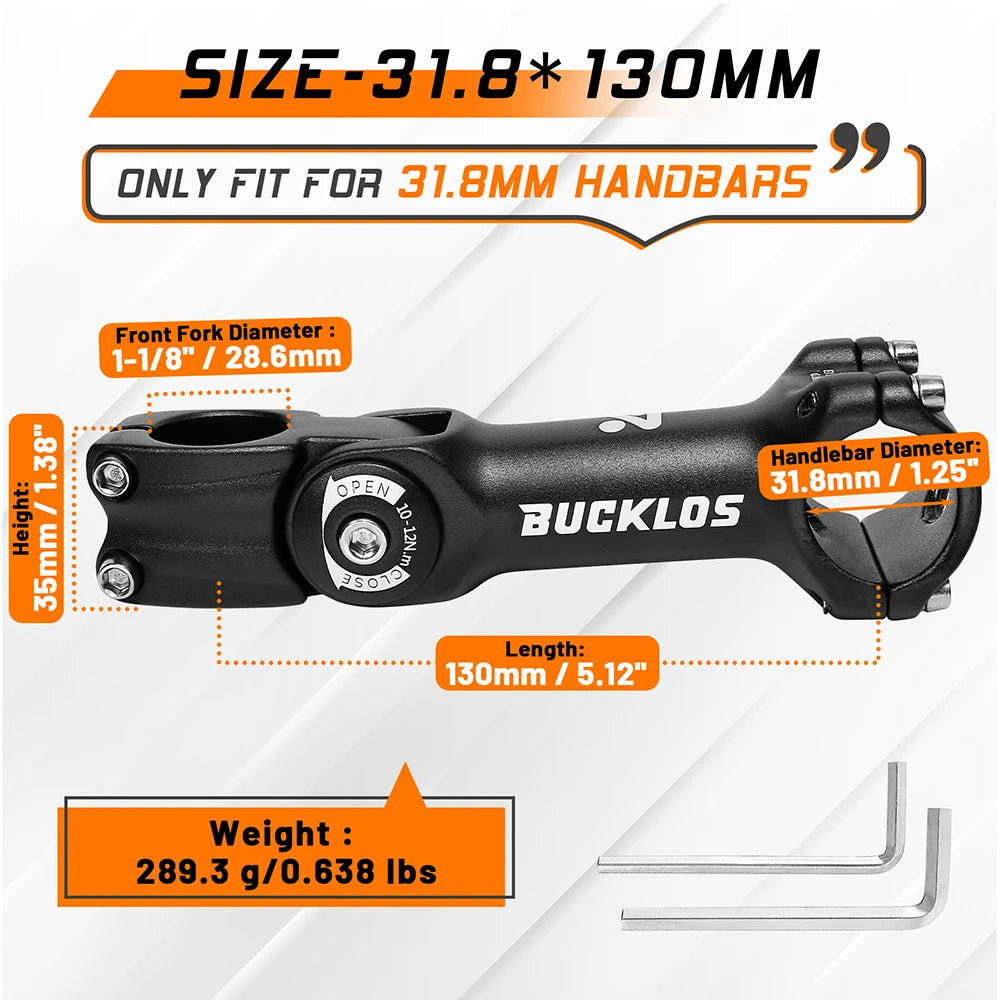 Adjustable MTB BMX Handlebar Stem BUCKLOS CNC Aluminium Bike Riser