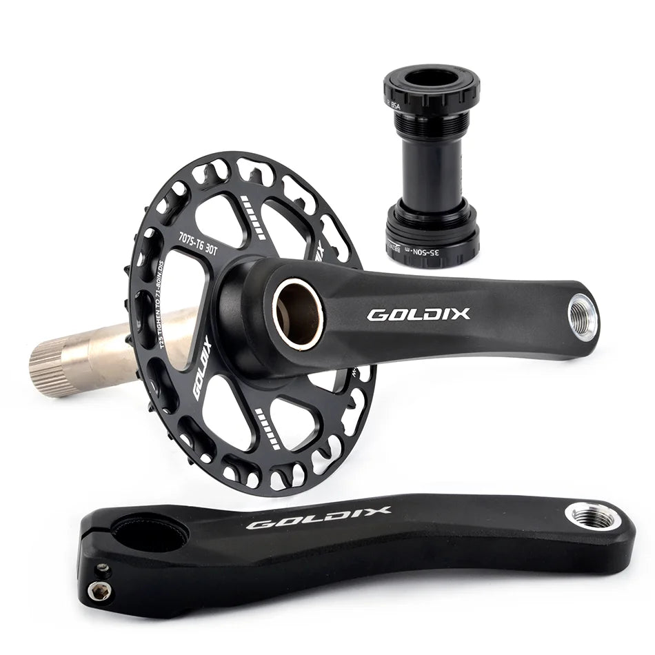 GOLDIX Kids Bicycle Crankset MTB Youth Crank 110–160mm with 28–38T Chainring - EXPROTAS