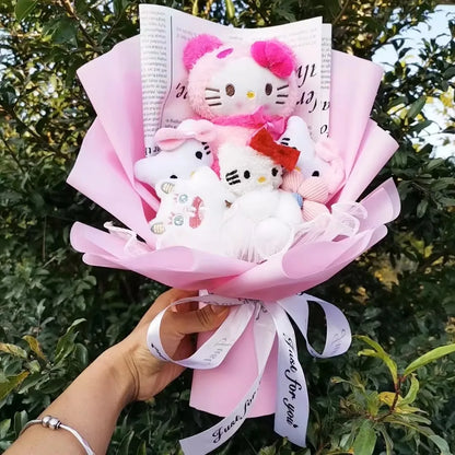 Pooh Bear Bouquet Plush Doll for Wedding Graduation Birthday Christmas