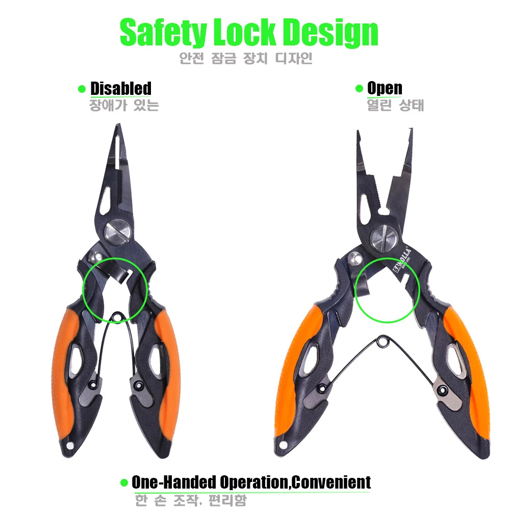 Fishing Pliers Hook Multi-tool Line Cutter Remover Snips Scissors 420 Steel