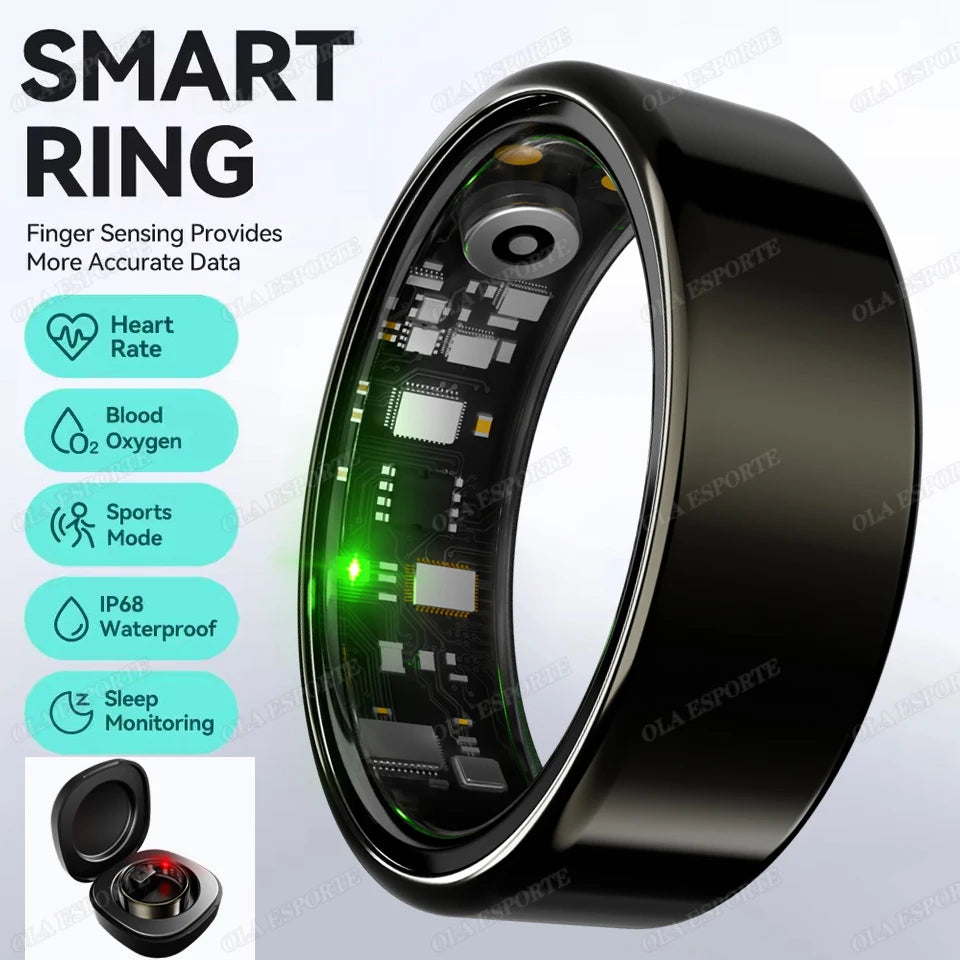 Smart Ring Monitor Heart Rate Blood Oxygen Waterproof Activity Tracker Men Women