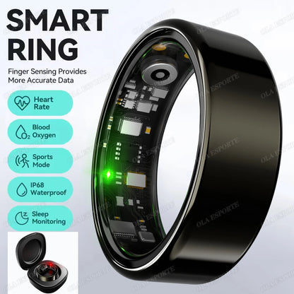 Smart Ring Monitor Heart Rate Blood Oxygen Waterproof Activity Tracker Men Women