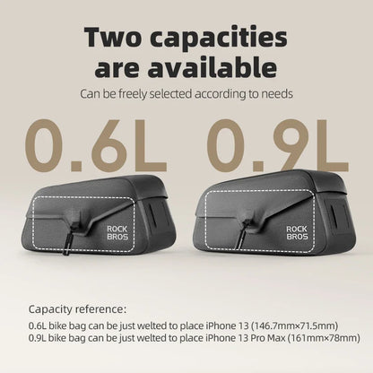 Top Tube Bag Waterproof Magnetic Bike Frame Front Cycling Storage 0.9L