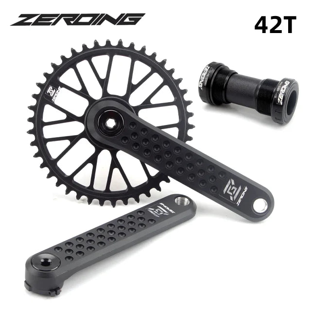 ZEROING Road Folding Bicycle Crankset 10/11/12speed Single Chainring 40/42/44/46/48T With Bracket Bottom BSA For Gravel Bike-EXPROTAS