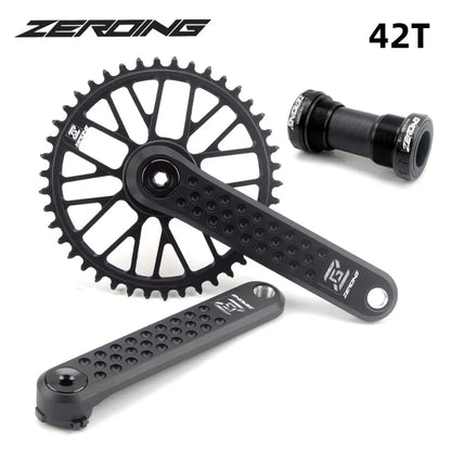 ZEROING Road Folding Bicycle Crankset 10/11/12speed Single Chainring 40/42/44/46/48T With Bracket Bottom BSA For Gravel Bike-EXPROTAS
