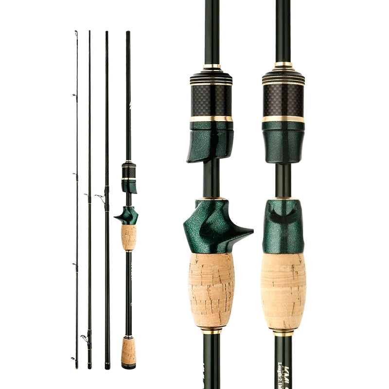 CEMREO Spinning Casting Carbon Fishing Rod 4-5 Sections 1.8m/2.1m/2.4m Portable Travel Rod Spinning Fishing Rods Fishing Tackle-EXPROTAS