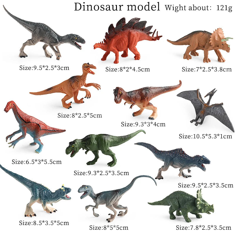 Jurassic Dinosaur 12PCS Action Figures T-Rex Velociraptor Kids Toy Set