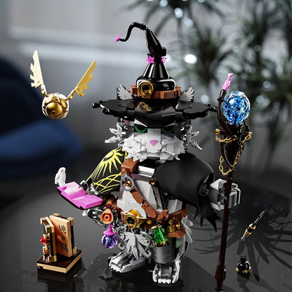 1400+pcs Wizard Cat Magic Animal Building Blocks MOC Creative DIY Model Toy Gift