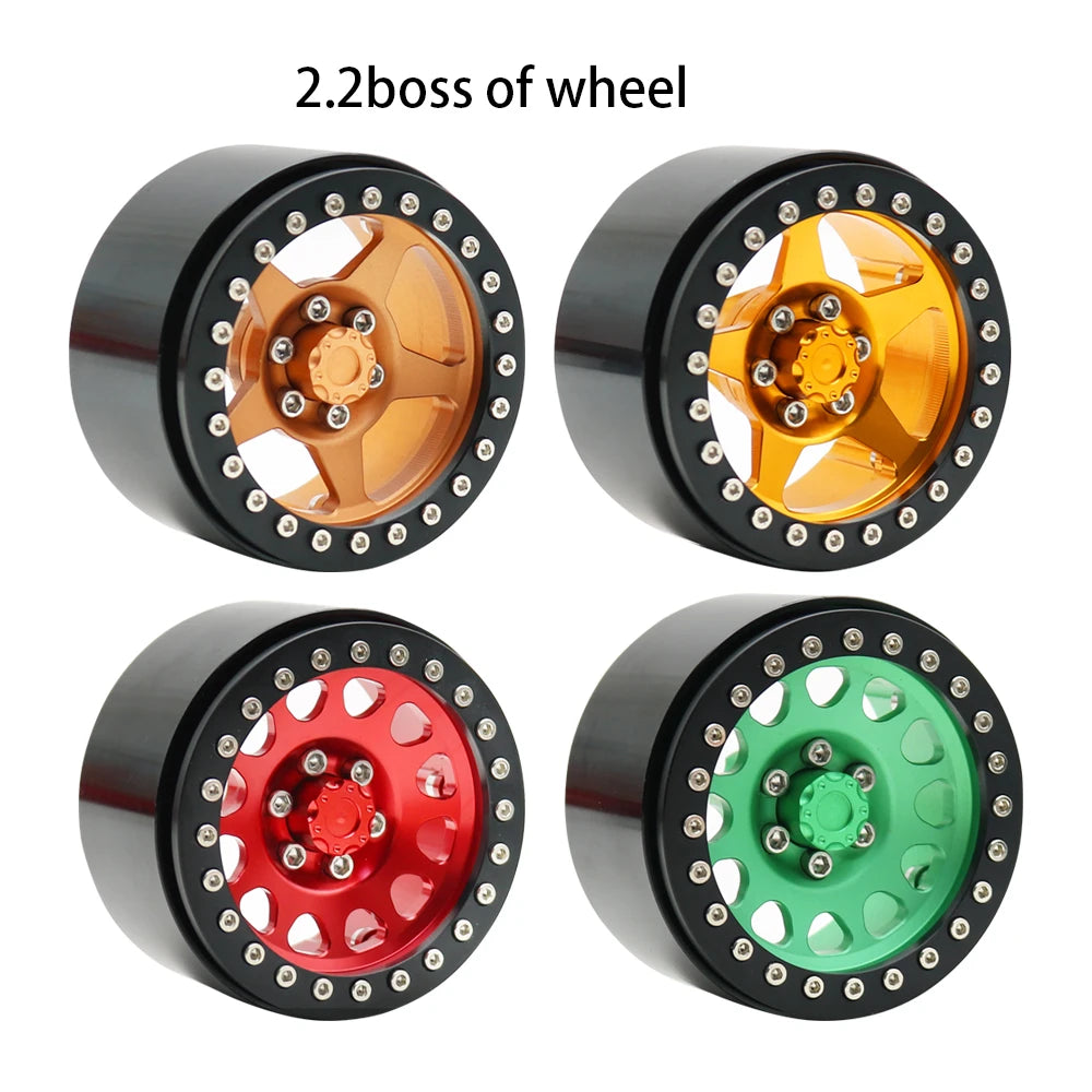 1/10 RC Crawler Metal Wheel Center Dust Caps 6-Hole for 1.9" & 2.2" Wheels - EXPROTAS