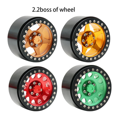 1/10 RC Crawler Metal Wheel Center Dust Caps 6-Hole for 1.9" & 2.2" Wheels - EXPROTAS