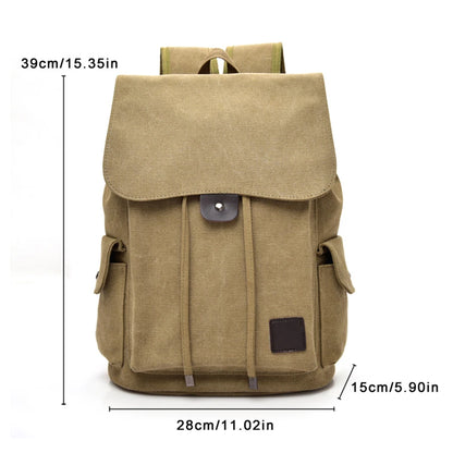 Large Canvas School Bag Backpack Rucksack Travel Hiking Men Sports