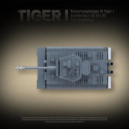 WW2 German Tiger I Tank Building Blocks Military Toy Set for Kids