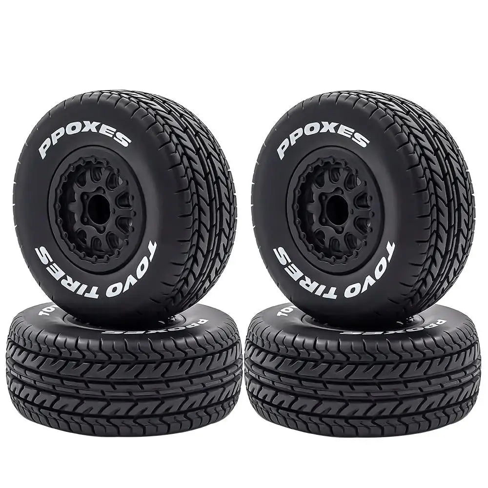 4Pcs 112mm Truck Tires Tyre 1/10 Short Course RC Wheels 12mm Hex Arrma