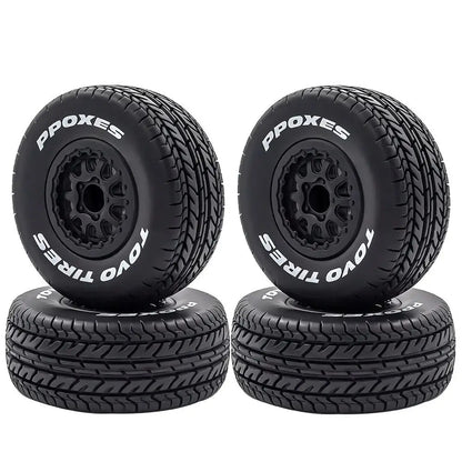 4Pcs 112mm Truck Tires Tyre 1/10 Short Course RC Wheels 12mm Hex Arrma