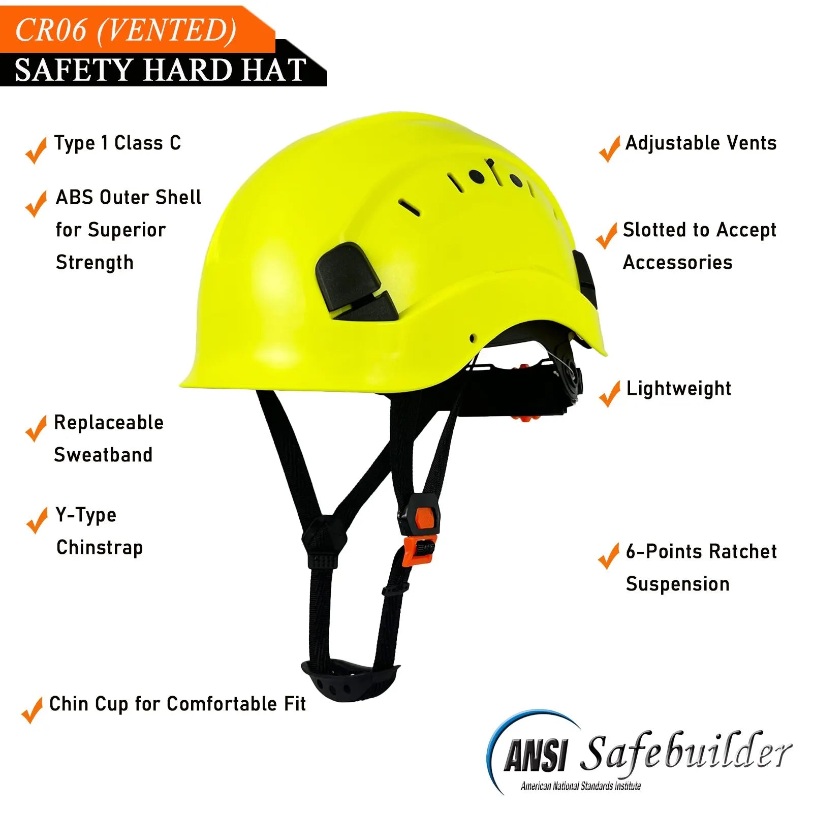 CE Work Safety Hard Hat, Ventilated, Adjustable, Construction Helmet for Men & Women-EXPROTAS