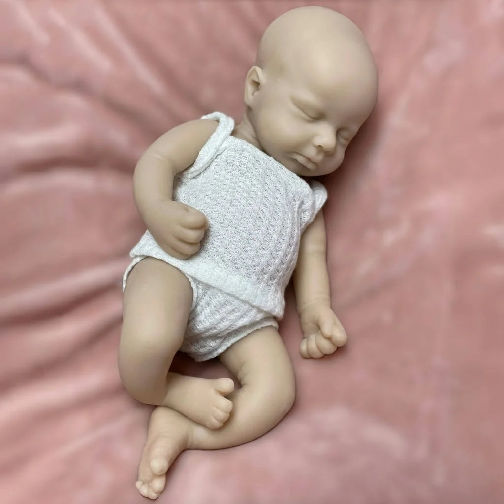 33cm Loulou Full Body Silicone Reborn Doll Open Mouth Unpainted Baby Girl