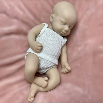 33cm Loulou Full Body Silicone Reborn Doll Open Mouth Unpainted Baby Girl