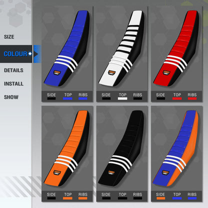 Soft Waterproof Ribbed Gripper Seat Cover for SXF EXC KXF CRF by Powerzone
