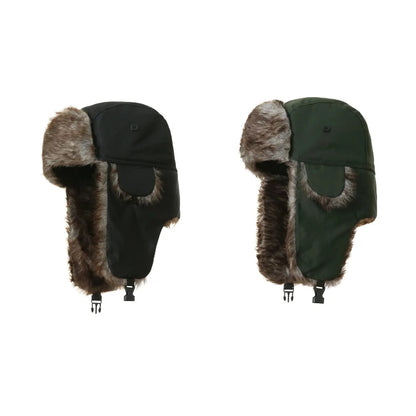 Winter Ushanka Trapper Hat Mens Russian Ear Flap Fur Cap