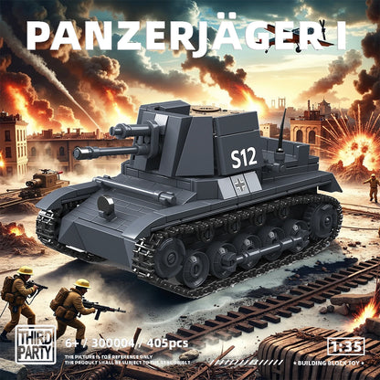 WW2 Panzerkampfwagen 38(t)A Tank Building Blocks Military Brick Model Educational Toy Gift