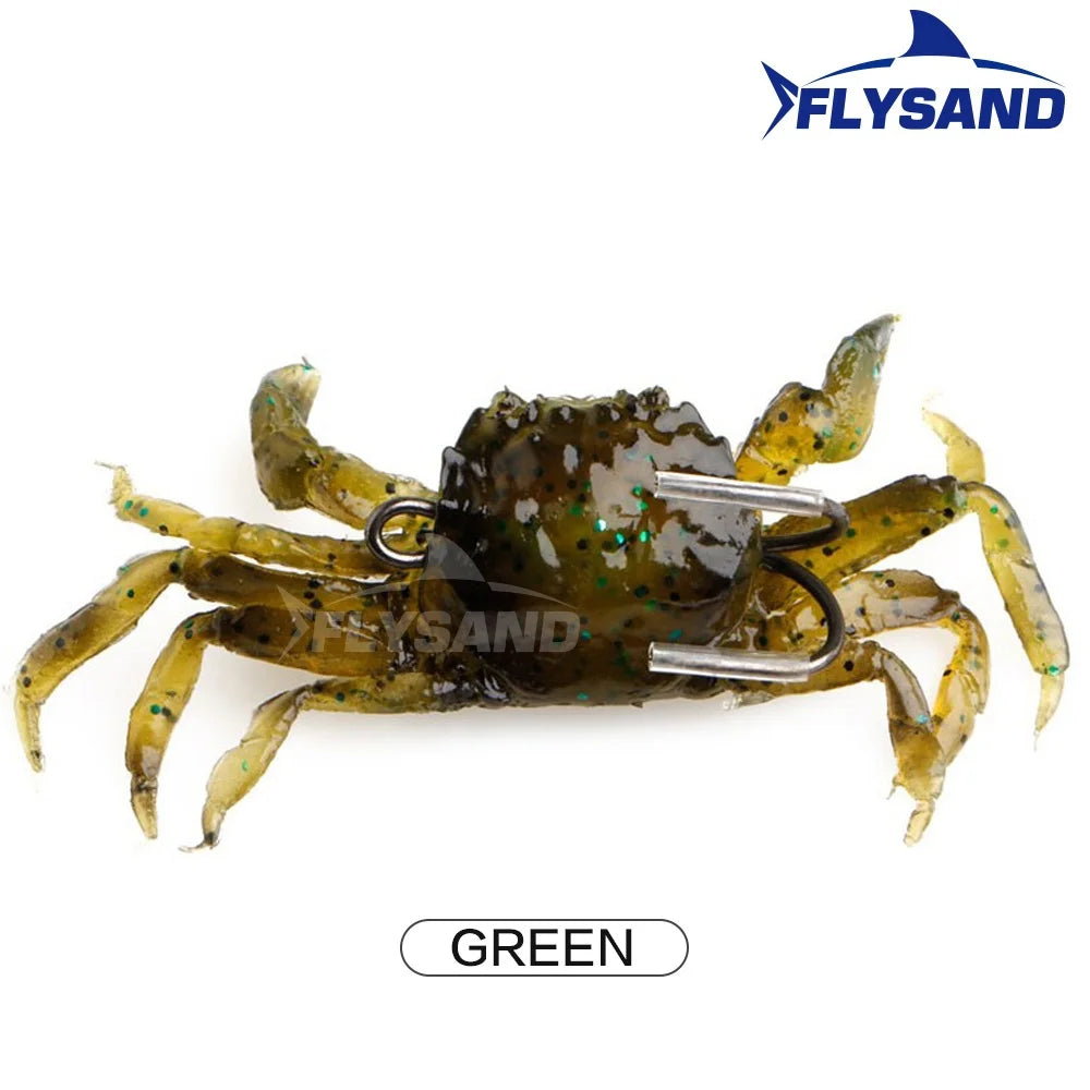 Lifelike Sharp Hook Soft Crab Fishing Lure Bait 1PC Flysand Silicone