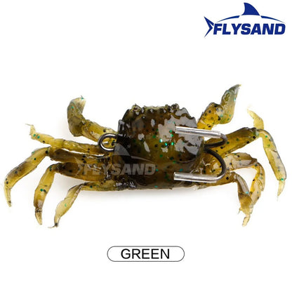 Lifelike Sharp Hook Soft Crab Fishing Lure Bait 1PC Flysand Silicone