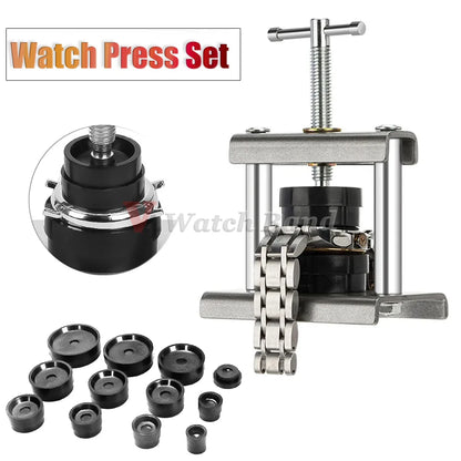 Watch Back Case Press Tool 12/18Pcs Repair Dies Fitting Closing Kit