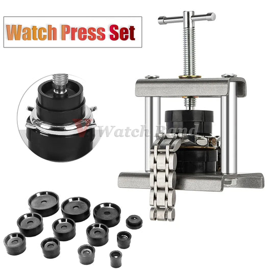 Watch Back Case Press Tool 12/18Pcs Repair Dies Fitting Closing Kit