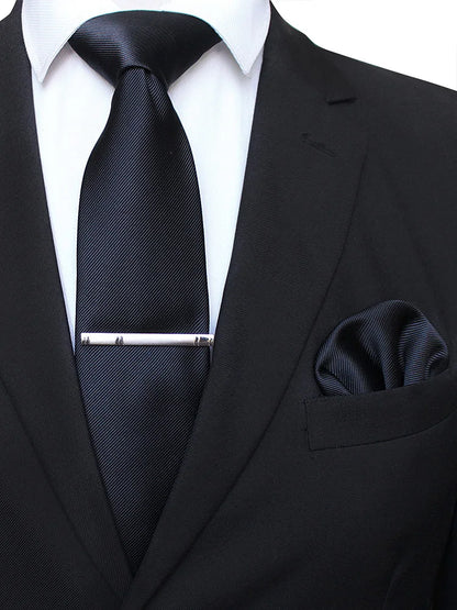 Suits Necktie Clip 8cm Mens Slim Solid Classic Wedding Party Ties