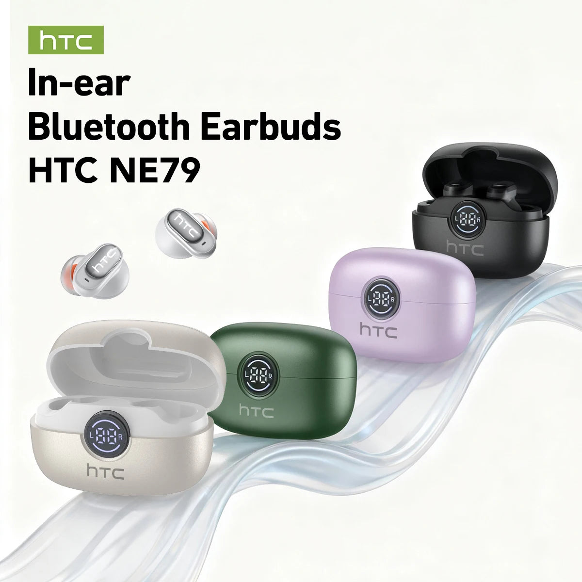HTC NE79 Wireless Bluetooth Earbuds TWS 6.0 AI Translation 135 Languages Black