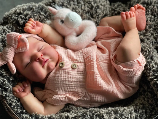 NPK 50CM Soft Body Baby Girl Reborn Peaches Doll with 3D Skin Multiple Layers Painting with Hand painted hair Doll-EXPROTAS