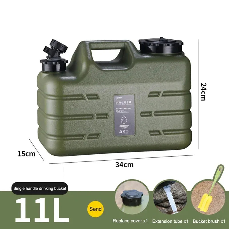 11L Portable Water Container w/ Faucet Leakproof Canister for Camping Travel