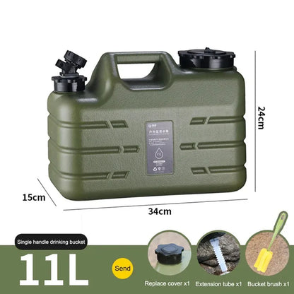 11L Portable Water Container w/ Faucet Leakproof Canister for Camping Travel